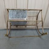 Bench armchair furniture chrome gold 70s