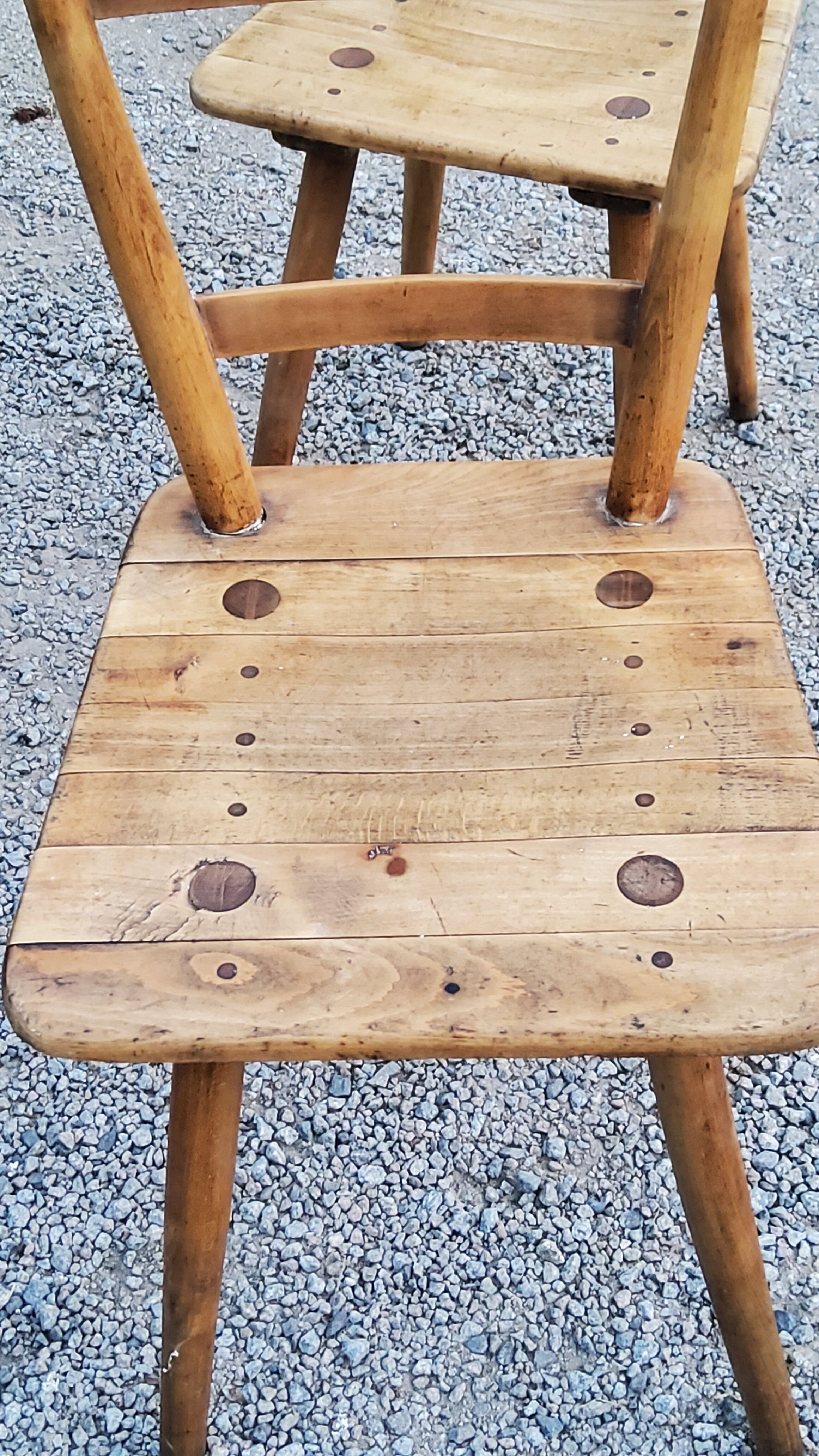 Set of 4 Scandinavian style beech chairs