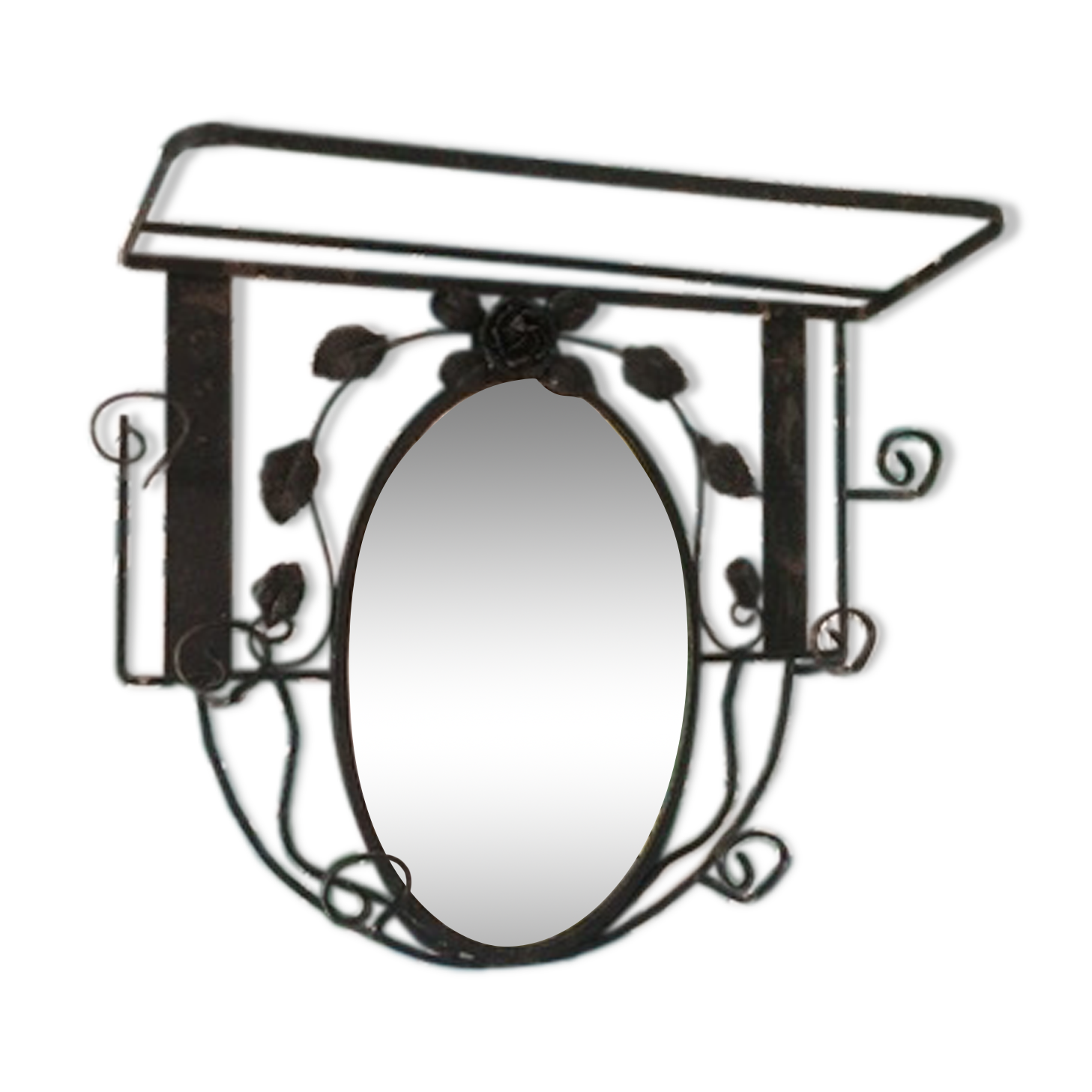 Retro wrought iron mirror
