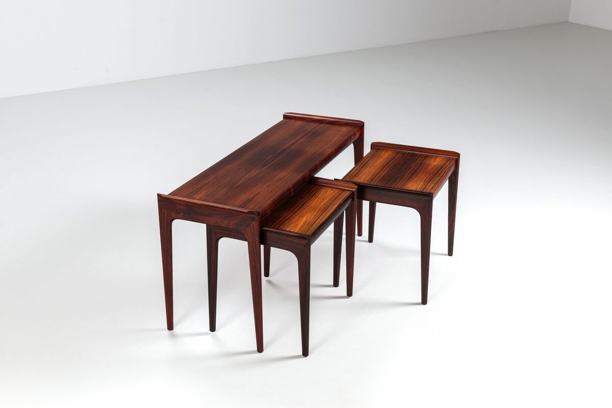 Erling Torvits nesting tables in rosewood Heltborg Mobler Denmark 1960