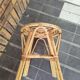 Spiral stool in bamboo rattan in the style of Jean Royère.