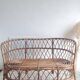 Banquette en rotin et osier circa années 60