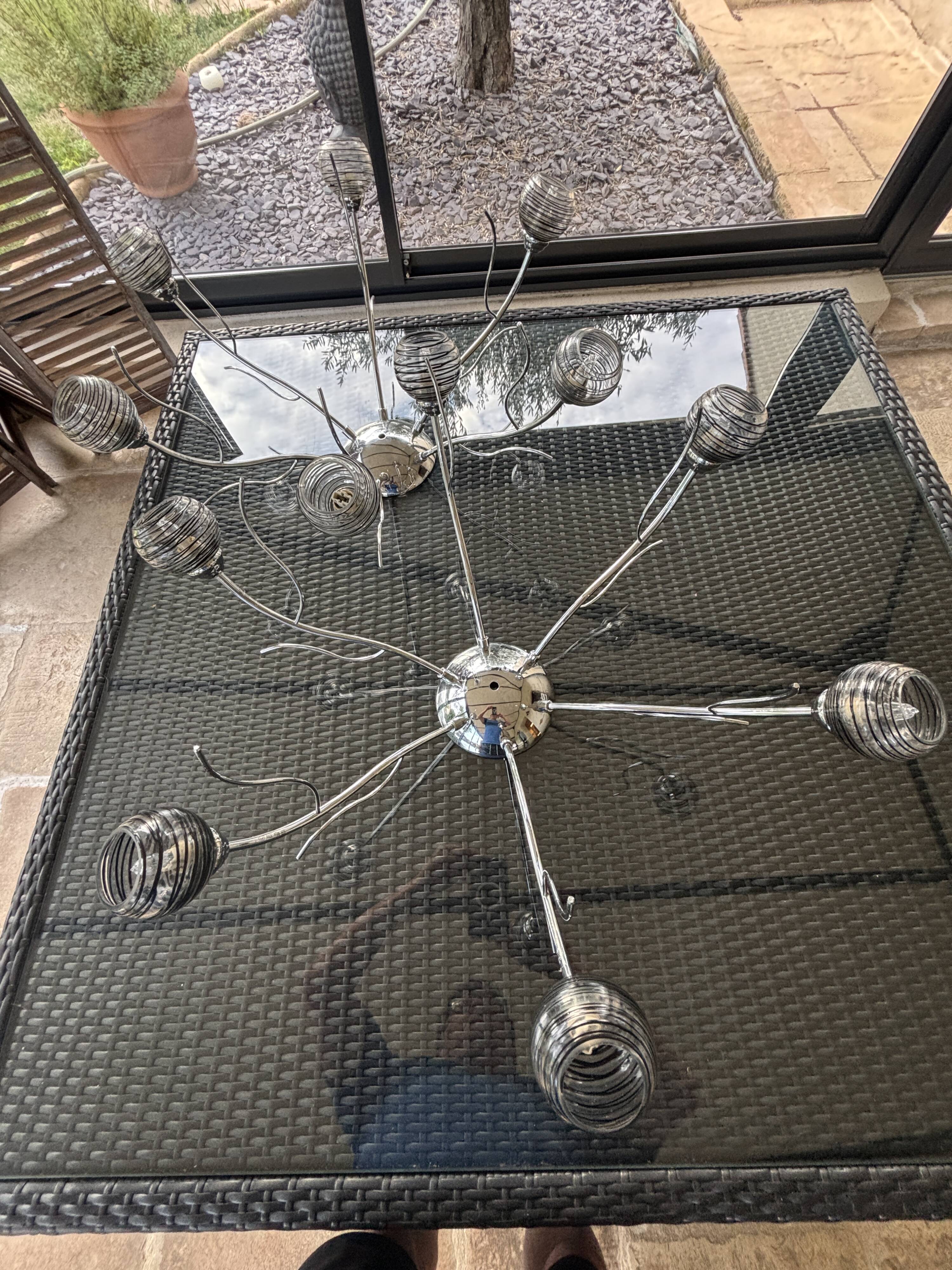 Ceiling light with glass paste globe