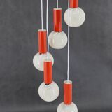 1970s Cascade Chandelier with Plastic Shades by Pokrok Zilina, Czechoslovakia