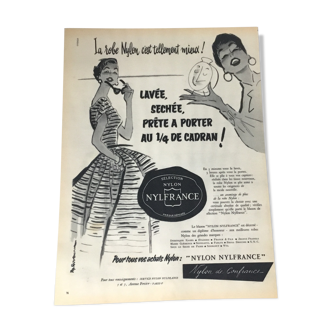 Publicité vintage à encadrer nylon