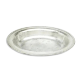 Plat Biedermeier, en laiton argenté, Pologne, 19e siècle