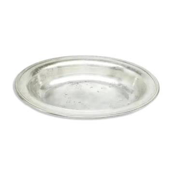 Biedermeier platter, silver-plated brass, Poland, 19th century