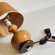 Ceramic lamp wood and vintage jute