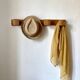 Wall-mounted coat rack with 4 wooden hooks