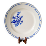 Plat bleu décor fleuri et géométrique Badonviller, 1940