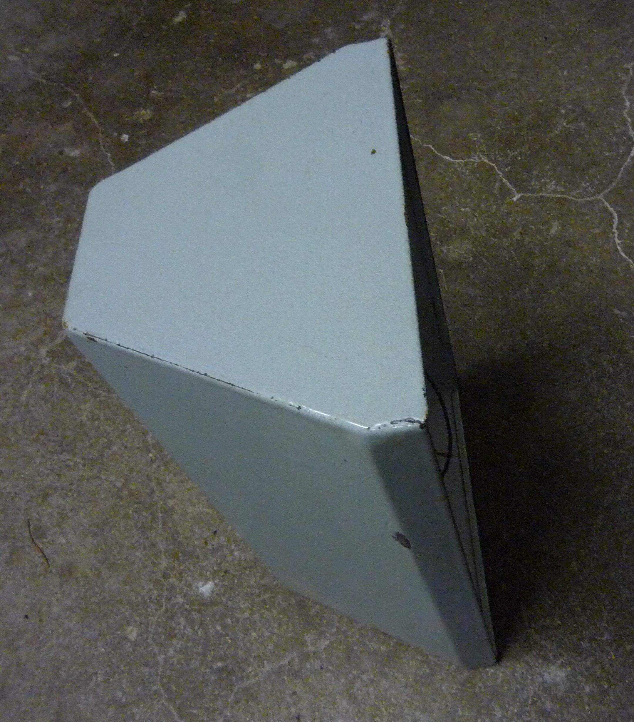 Industrial suspension in enamelled folded metal, vintage 60s