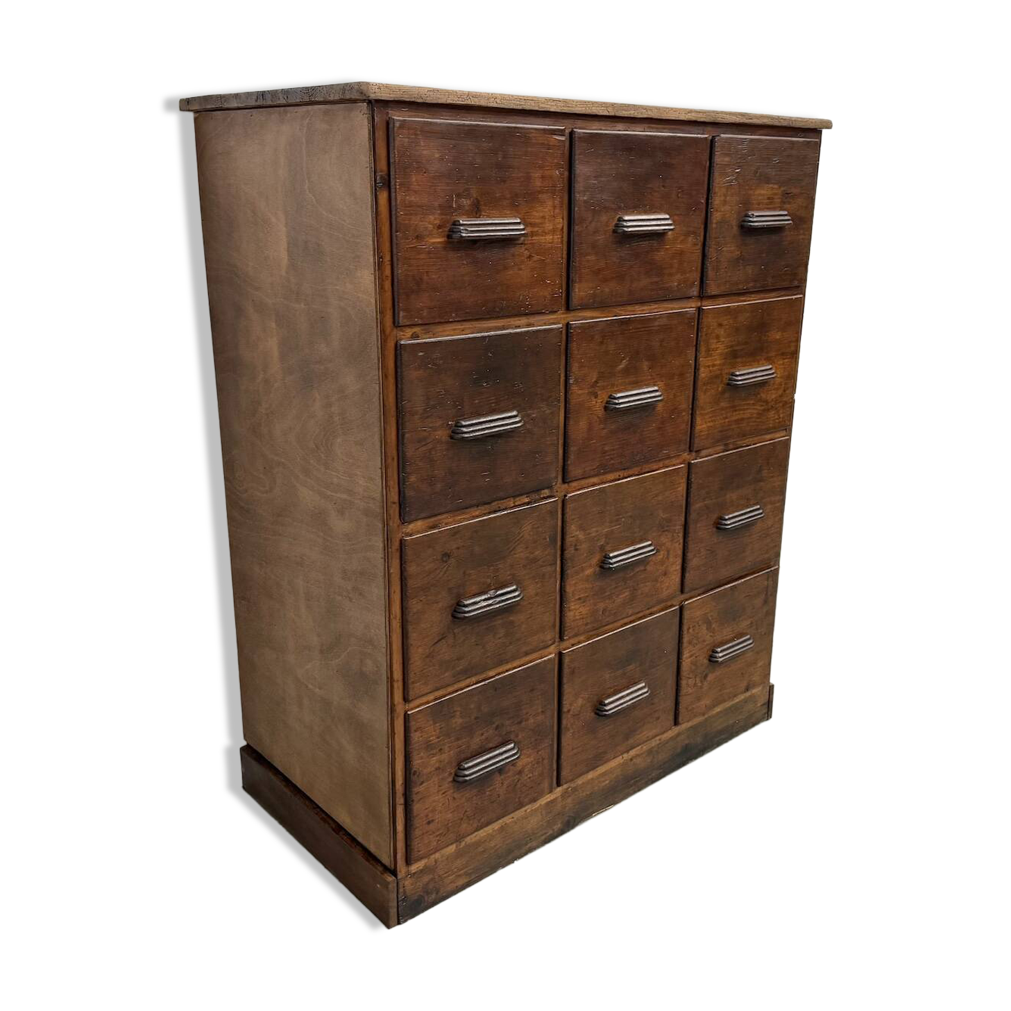 Meuble de métier ancien à 12 tiroirs, circa 1900