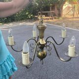 Lustre hollandais 5 branches en laiton