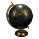 Globe terrestre vintage noir et or – Globe de bureau rotatif avec cadran de temps mondial