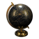 Globe terrestre vintage noir et or – Globe de bureau rotatif avec cadran de temps mondial