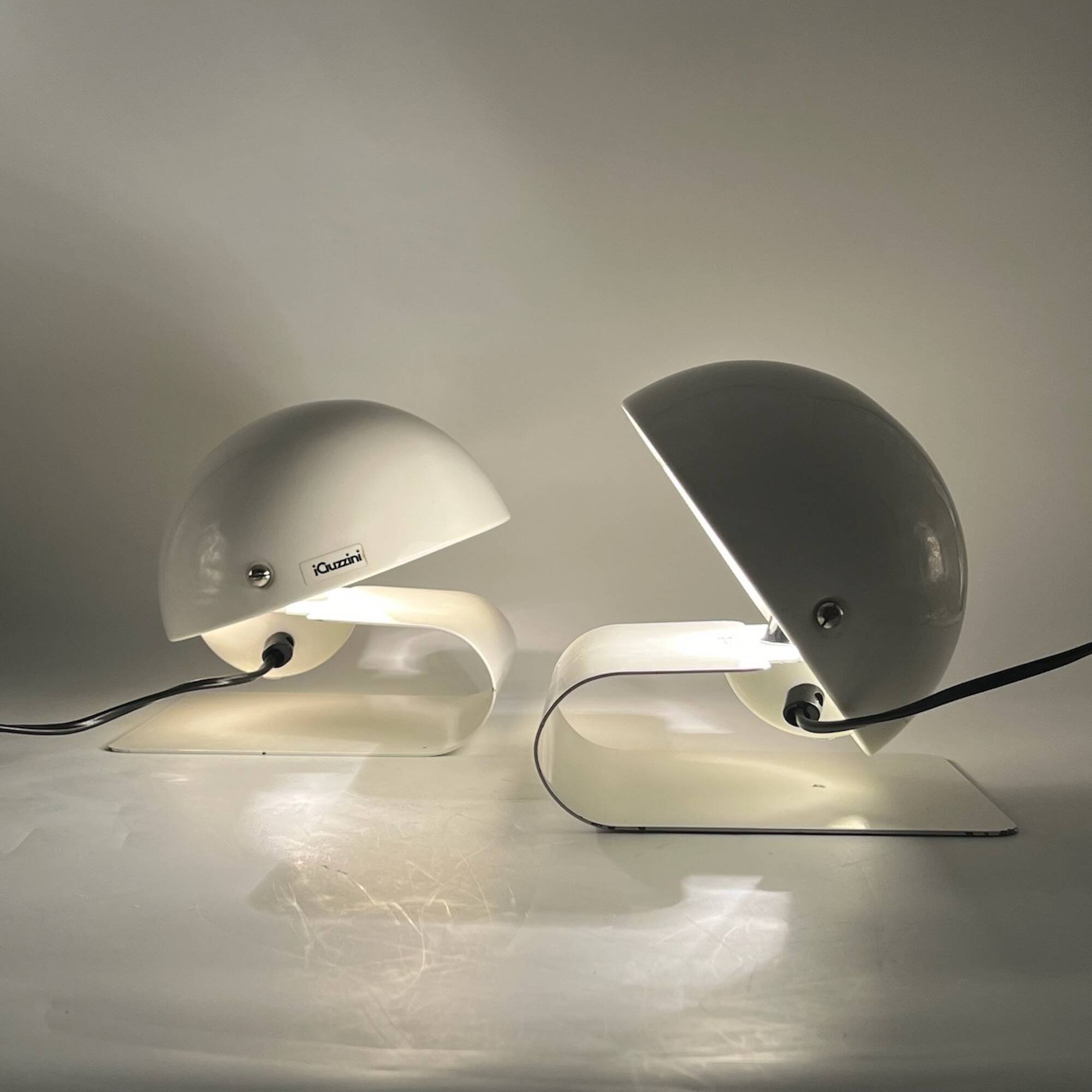 Pair of 'Bugia' Lamps by Giuseppe Cormio iGuzzini - Adjustable Space Age Italian Lights 1970s
