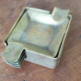 Set of 5 brass ashtrays