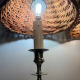 Lampes bougeoir rotin anciennes (X2)