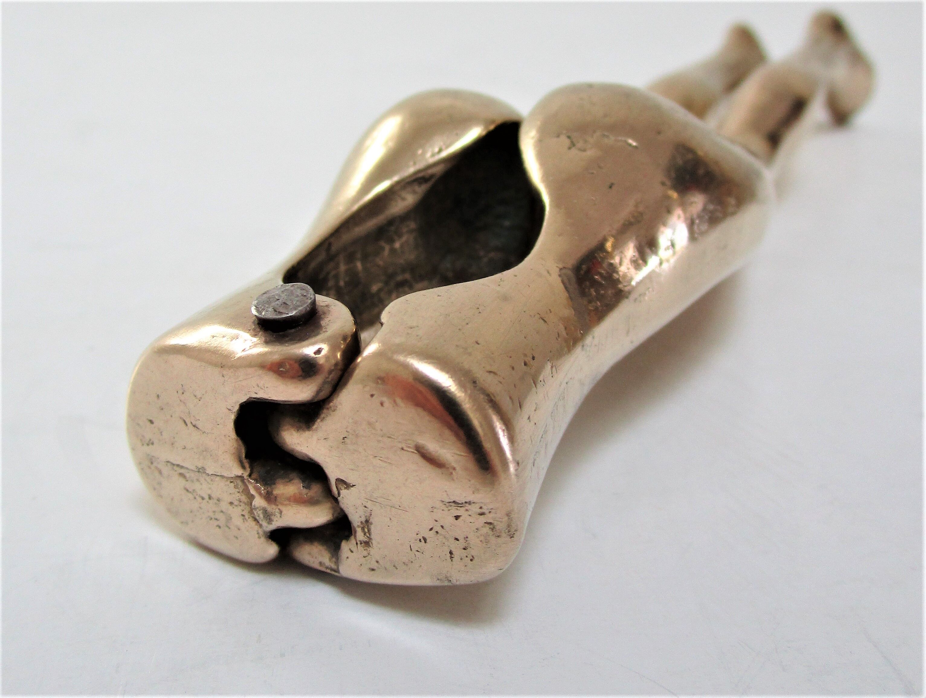 Massive brass anthropomorphic nutcracker vintage woman legs