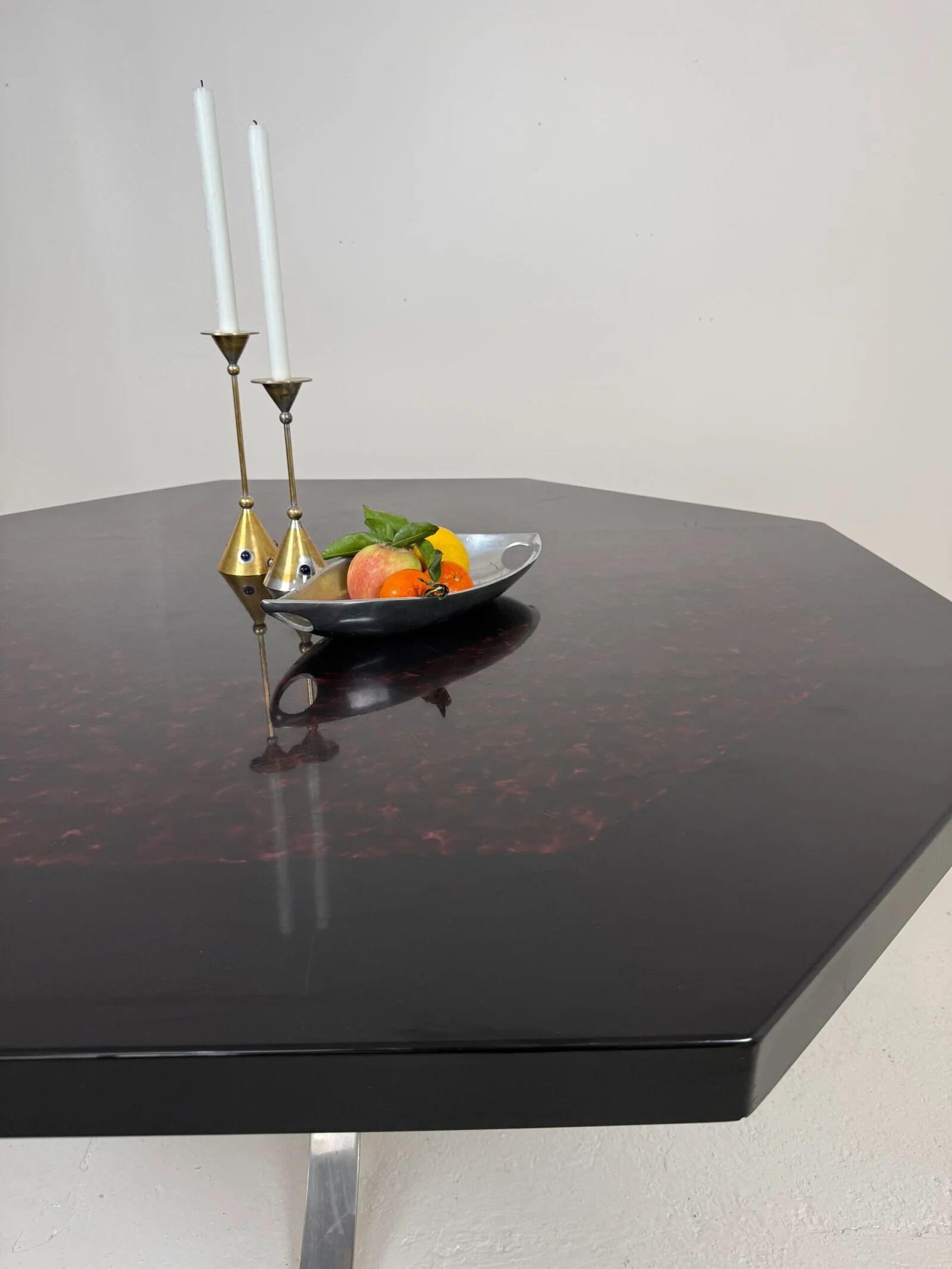 Octagonal dining table in resin, Italy 1970s