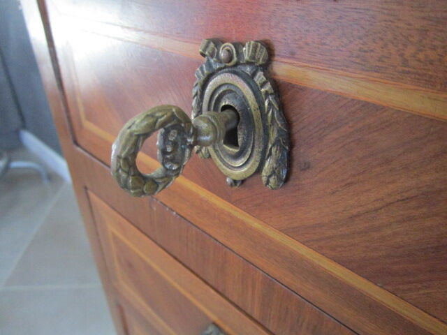 Antique wooden furniture inlaid and bronze ornaments
