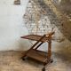 Mid-century modern folding wooden service trolley from the 1960s