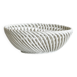 Small white twisted basket