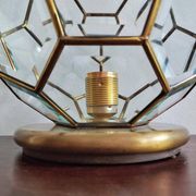 Adolf Loos style lamp in brass and faceted glass from the 1950s.
