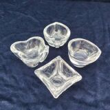 4 cendriers en cristal Daum jeux de cartes
