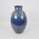 Large blue glazed ceramic vase signed under the base