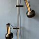 Mid-century floor lamp with two black/chrome spotlights