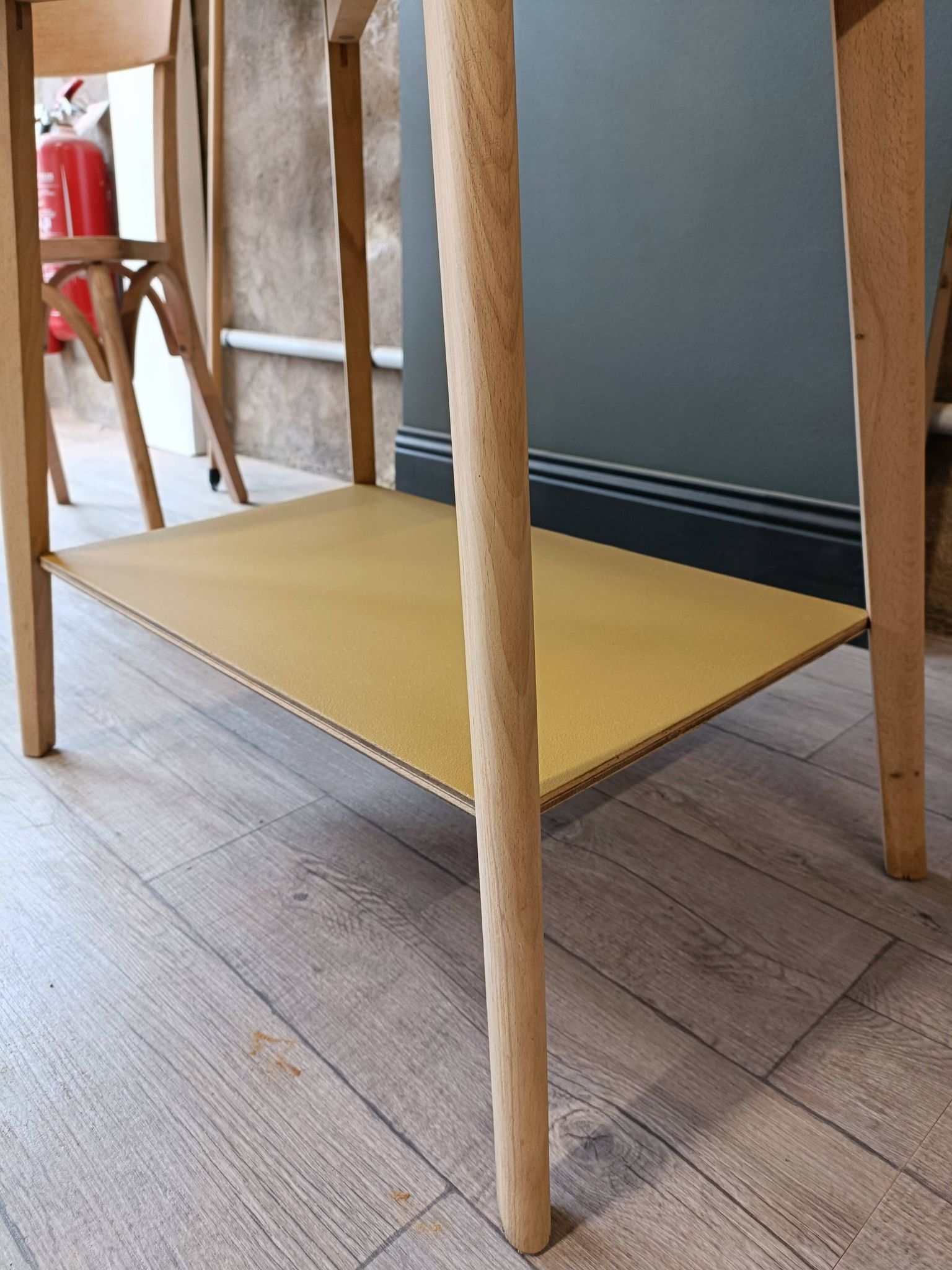 Vintage side table with tapered legs