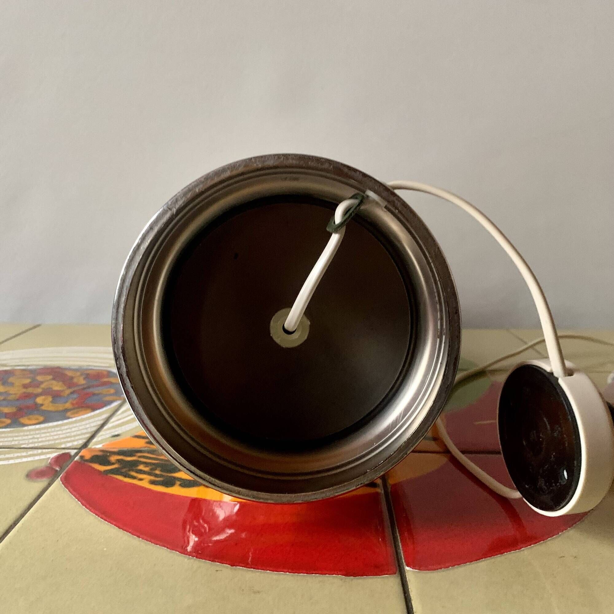 Grand pied de lampe vintage en verre mercuré - 1960.