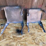 Paire de table basse gigogne style Louis XV en aluminium poli vintage