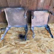 Pair of Louis XV Style Nesting Coffee Tables in Vintage Polished Aluminum