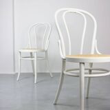 No. 18 White Chairs by Michael Thonet, Set of 4
