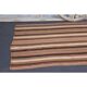 Vintage Turkish Hand-Knotted Wool Cotton Brown Kilim Runner 145x296