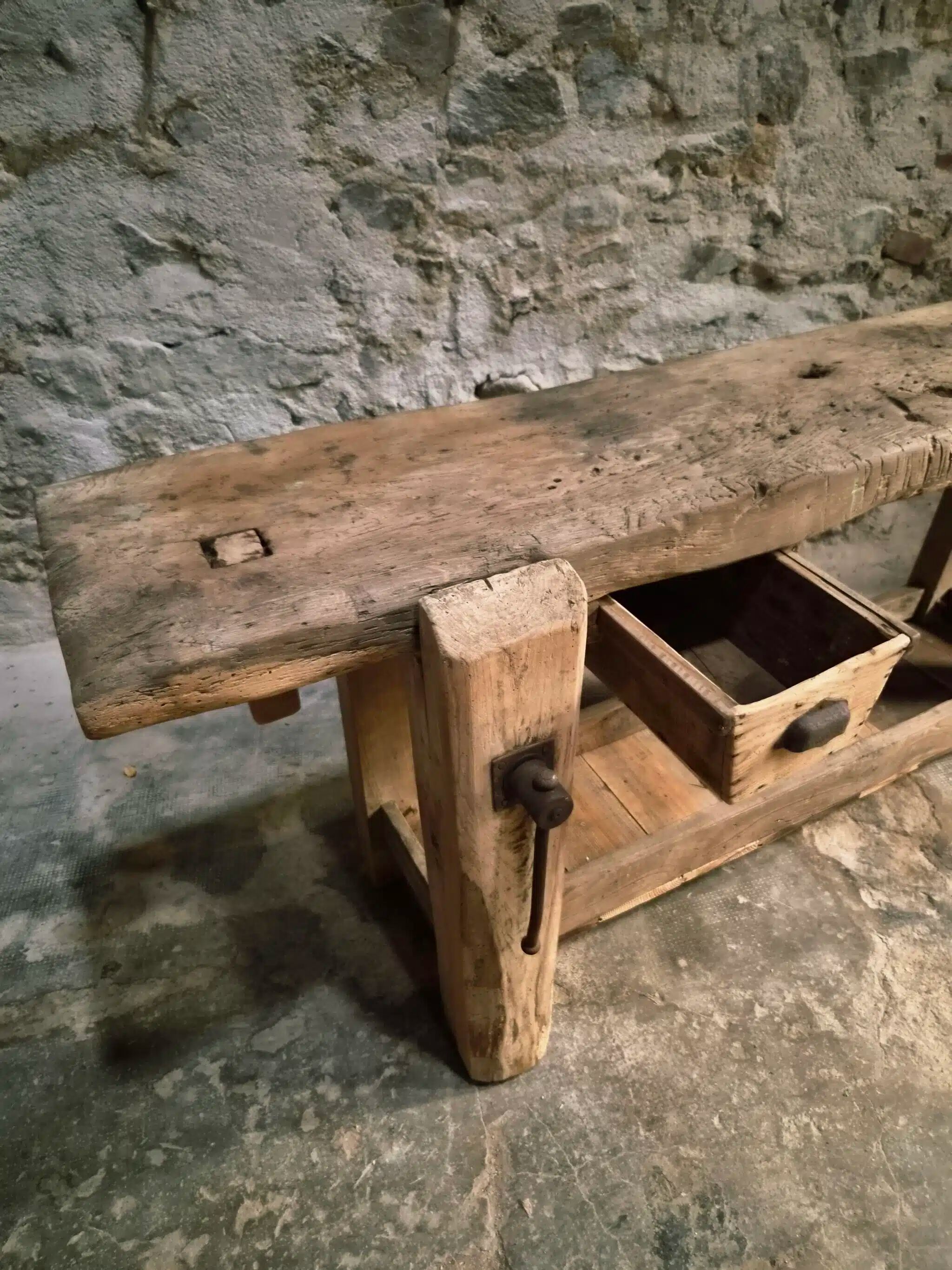 Ancient French oak table | Rustic console | 19th century