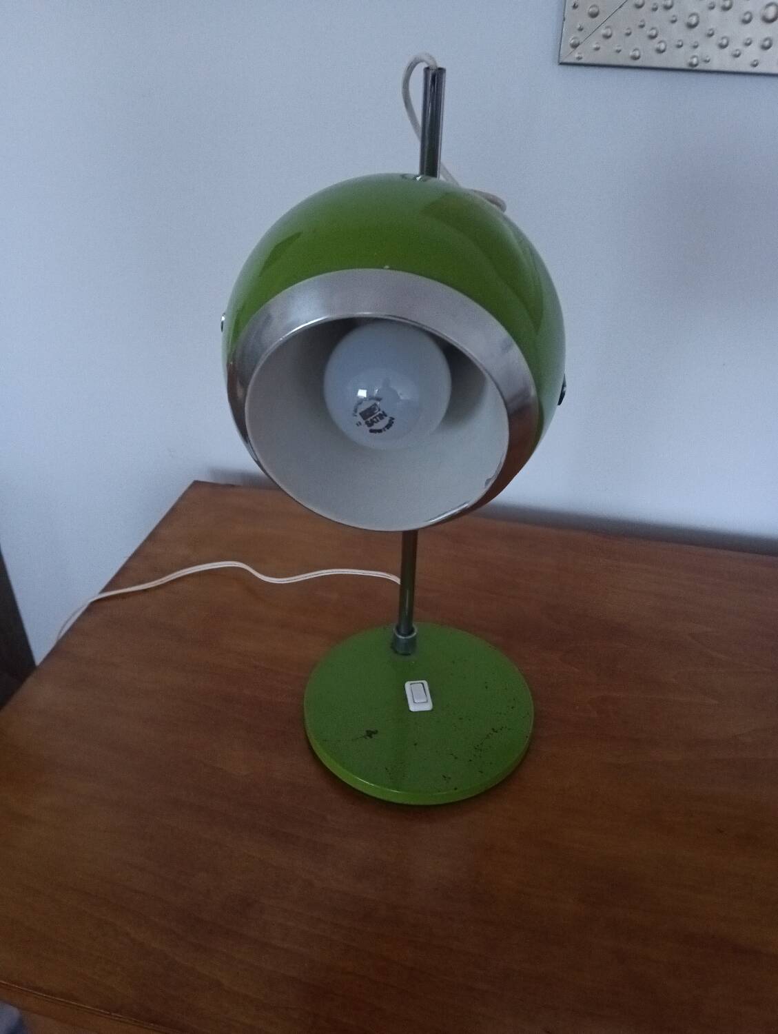 Lampe à poser vintage eyeball verte