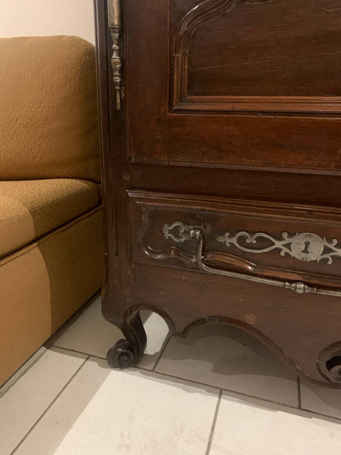 Antique Lorraine Wardrobe, 18th Century, Rustic Oak