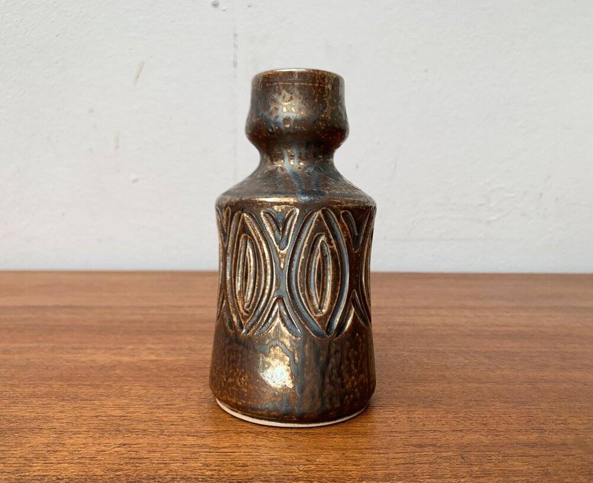 Carafe vase from Lovemose Danish Pottery Studio, mid-century Denmark, 1960s.