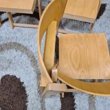 Set of 6 folding chairs blond wood
