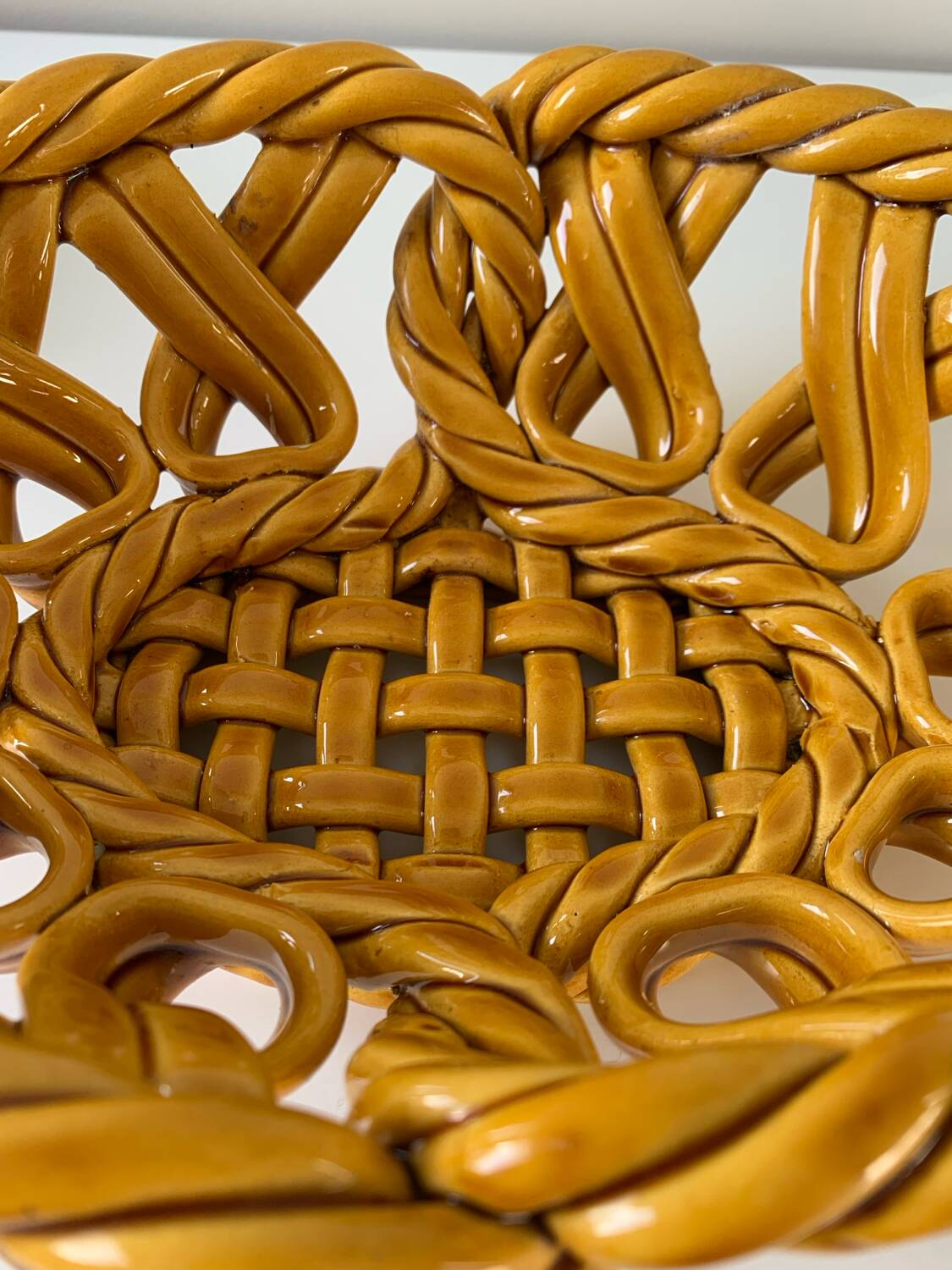 Woven ceramic basket