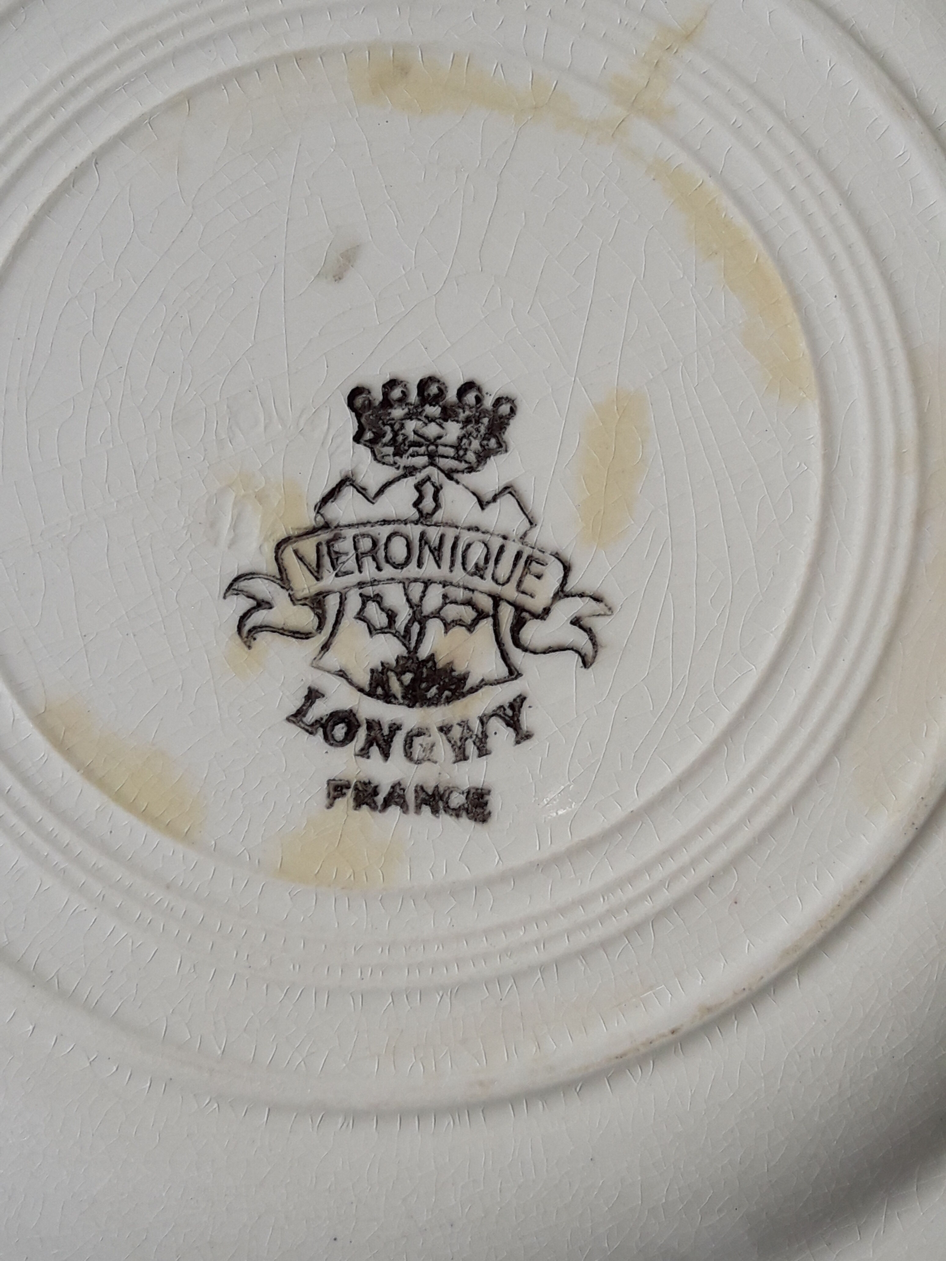 Longwy model Veronique diam 22 cm earthenware plate