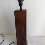 Solid wood lamp base with square design section