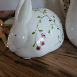 Set of 4 vintage earthenware pieces for bathroom