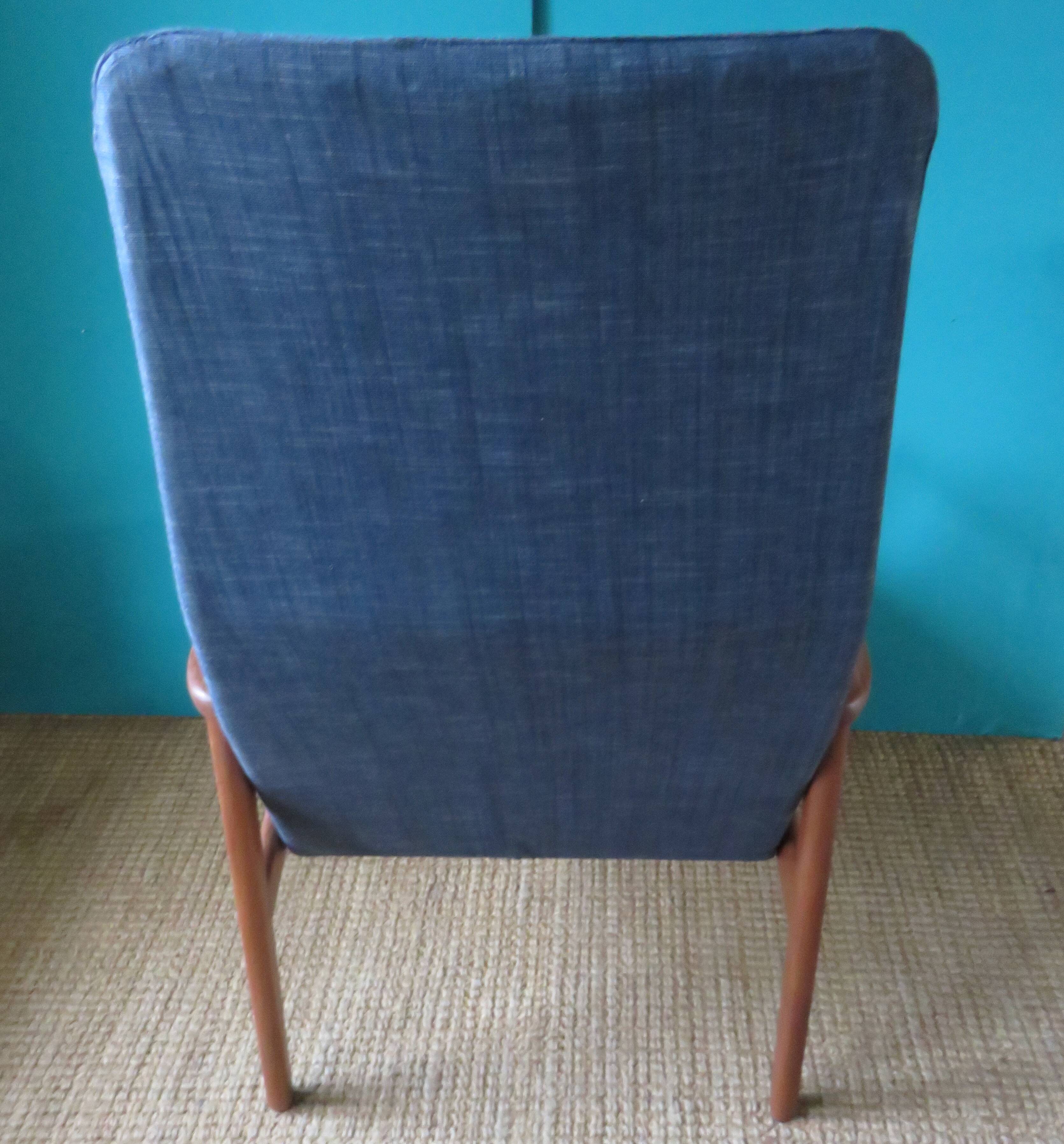 Teak armchair, bluish black. Denmark 1960