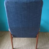 Teak armchair, bluish black. Denmark 1960