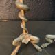 Pair of candlesticks with snakes, gilded bronze 19th century
