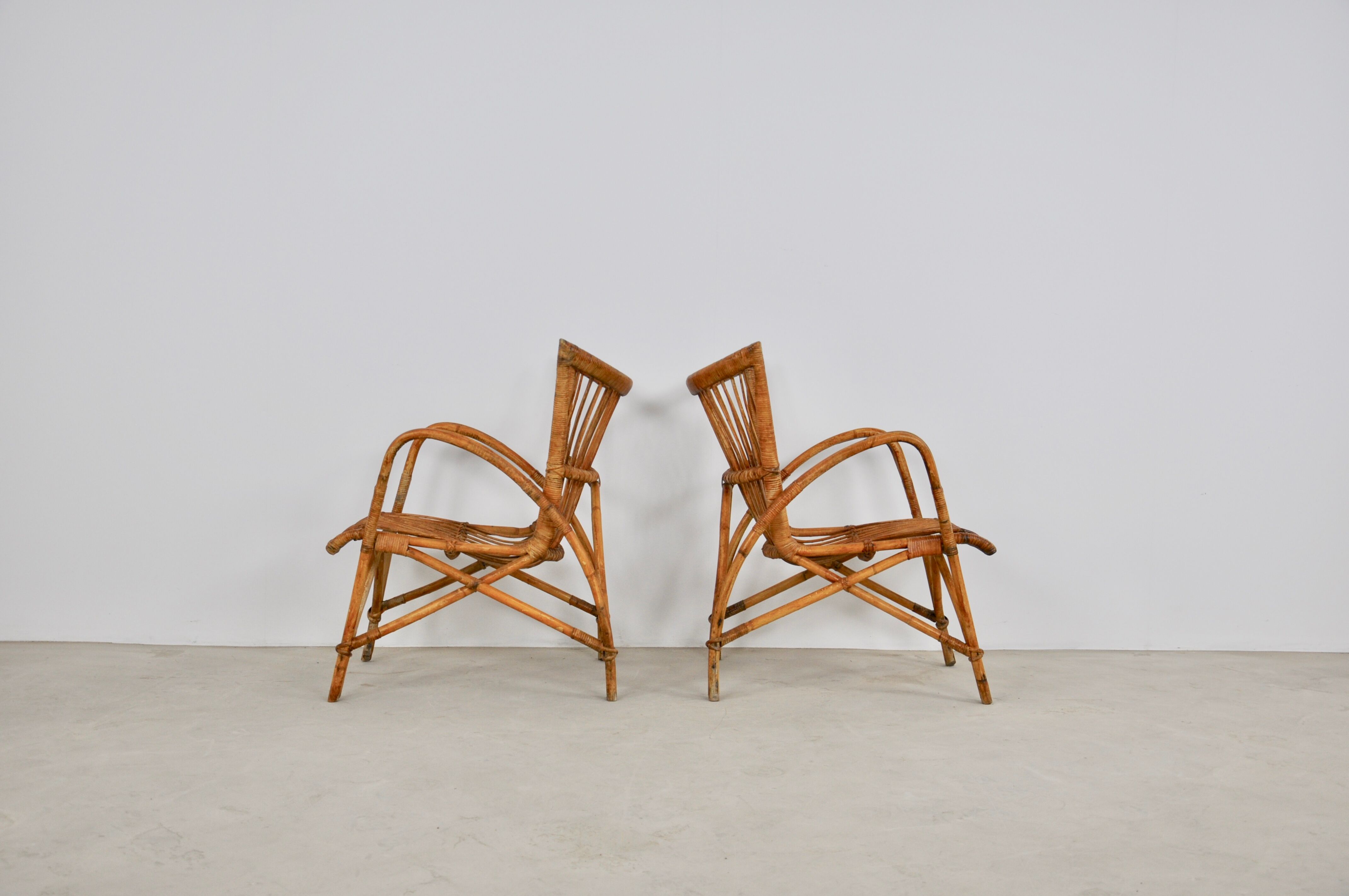 Rattan armchairs 1960s